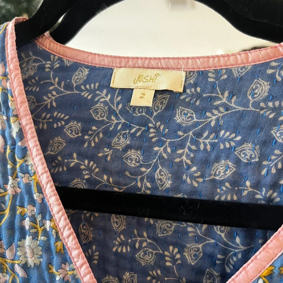 383 Joshi Long Sleeve Wrap Blouse Size 2 Color Blue - Picture 4 of 7